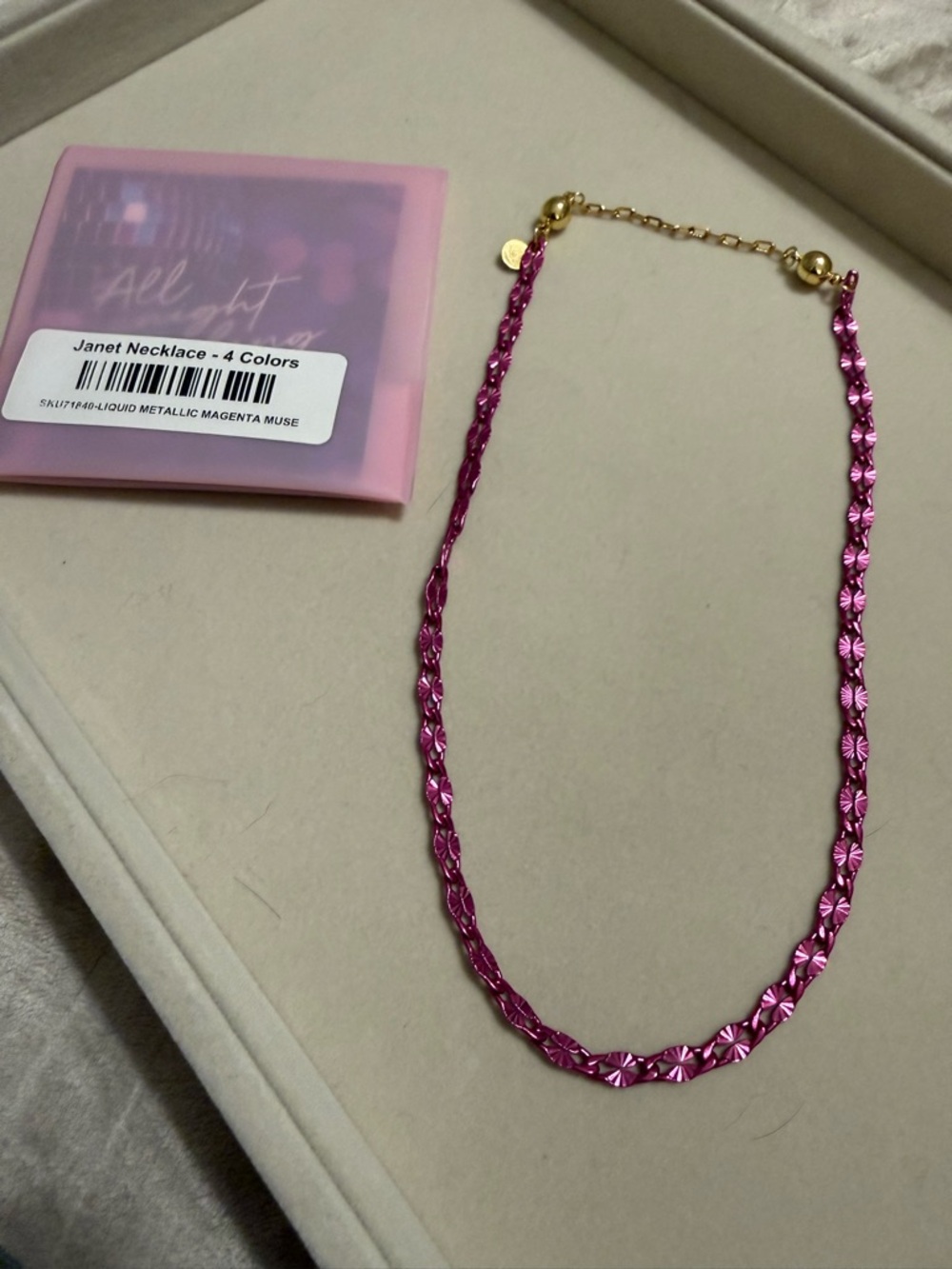 By Alexa Rae - Janet Necklace - Metallic Magenta Muse